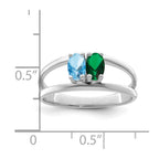 14k White Gold Synthetic Family Jewelry Ring