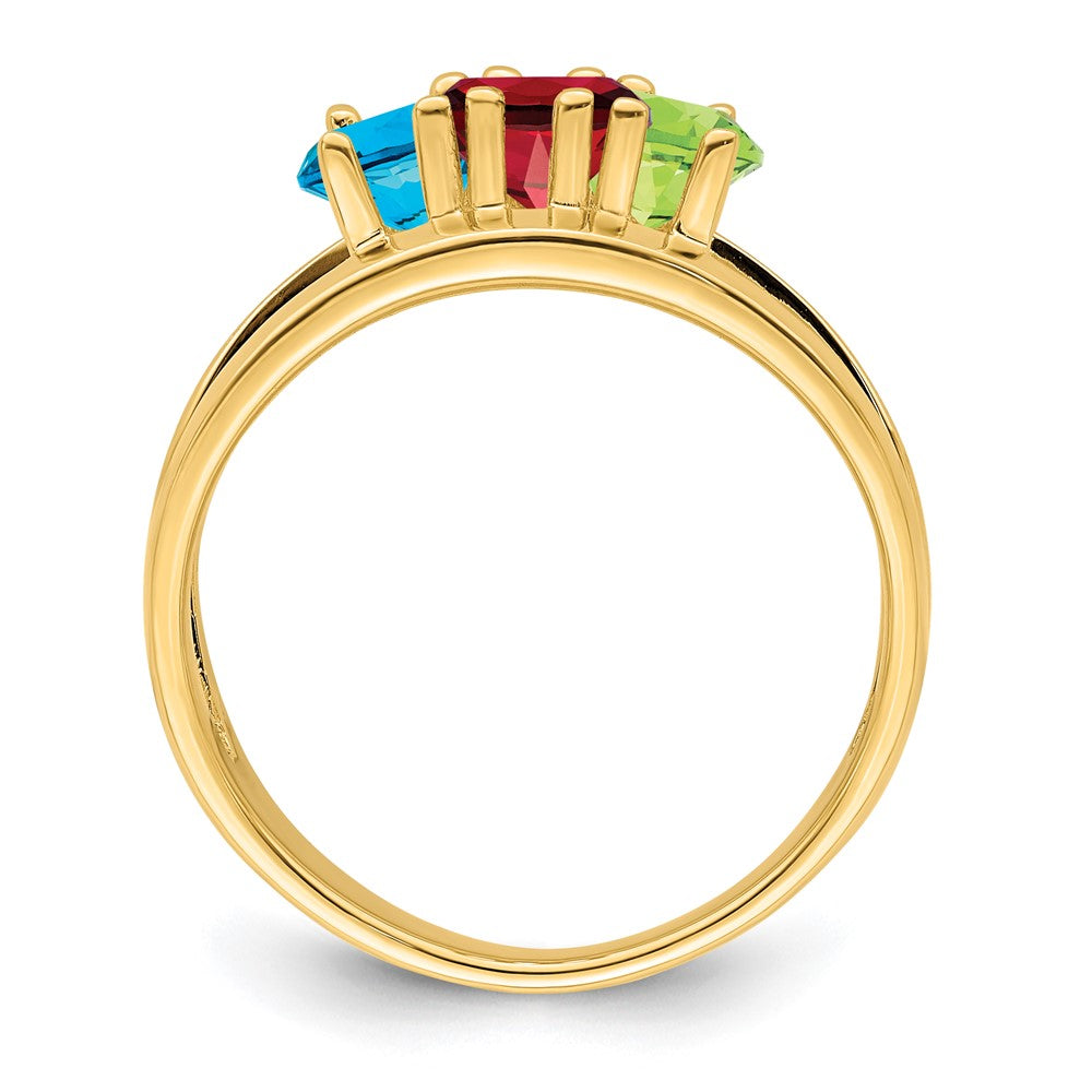 14k Genuine 3 Stone Mother's Ring