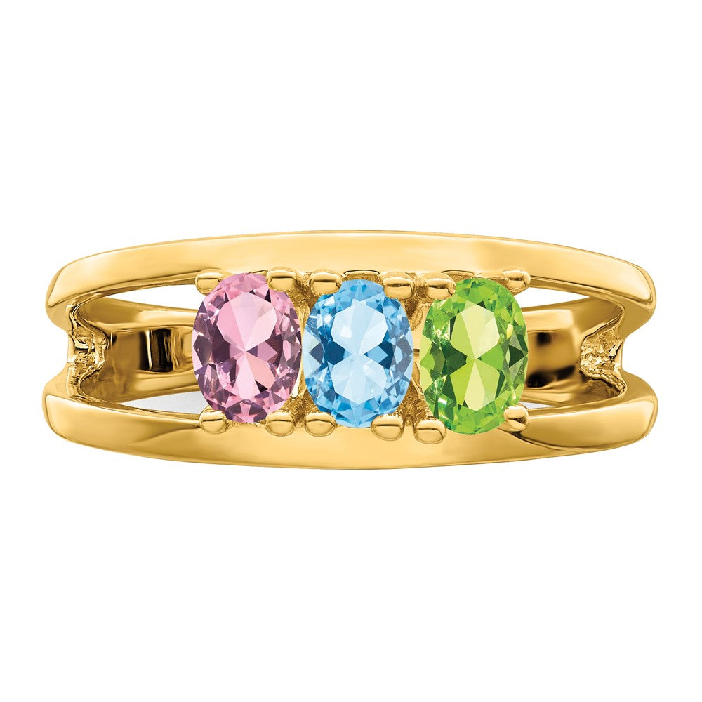 14k Synthetic Family Jewelry Ring