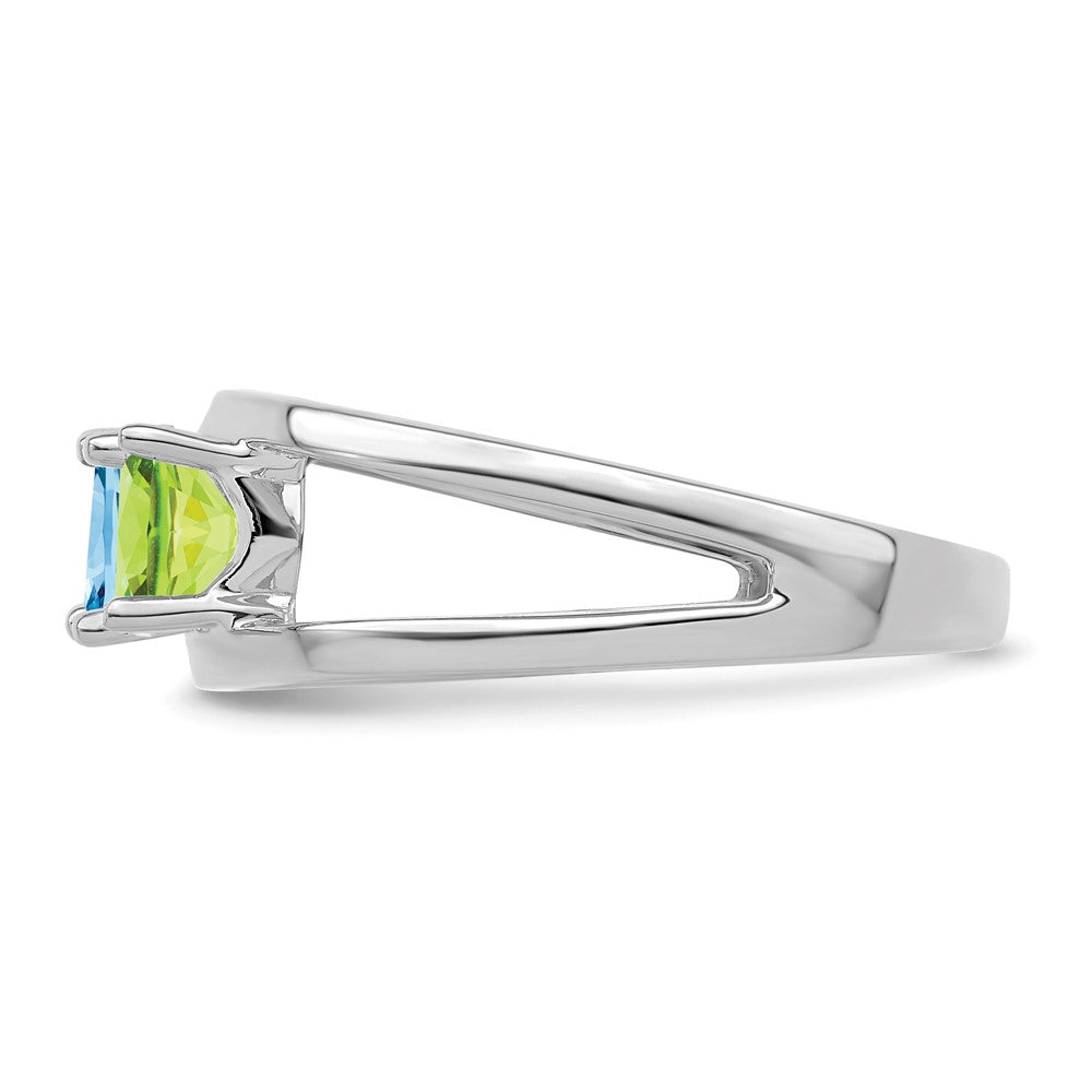 14k White Gold Synthetic Family Jewelry Ring