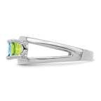 14k White Gold Synthetic Family Jewelry Ring