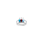14k White Gold Synthetic Family Jewelry Ring