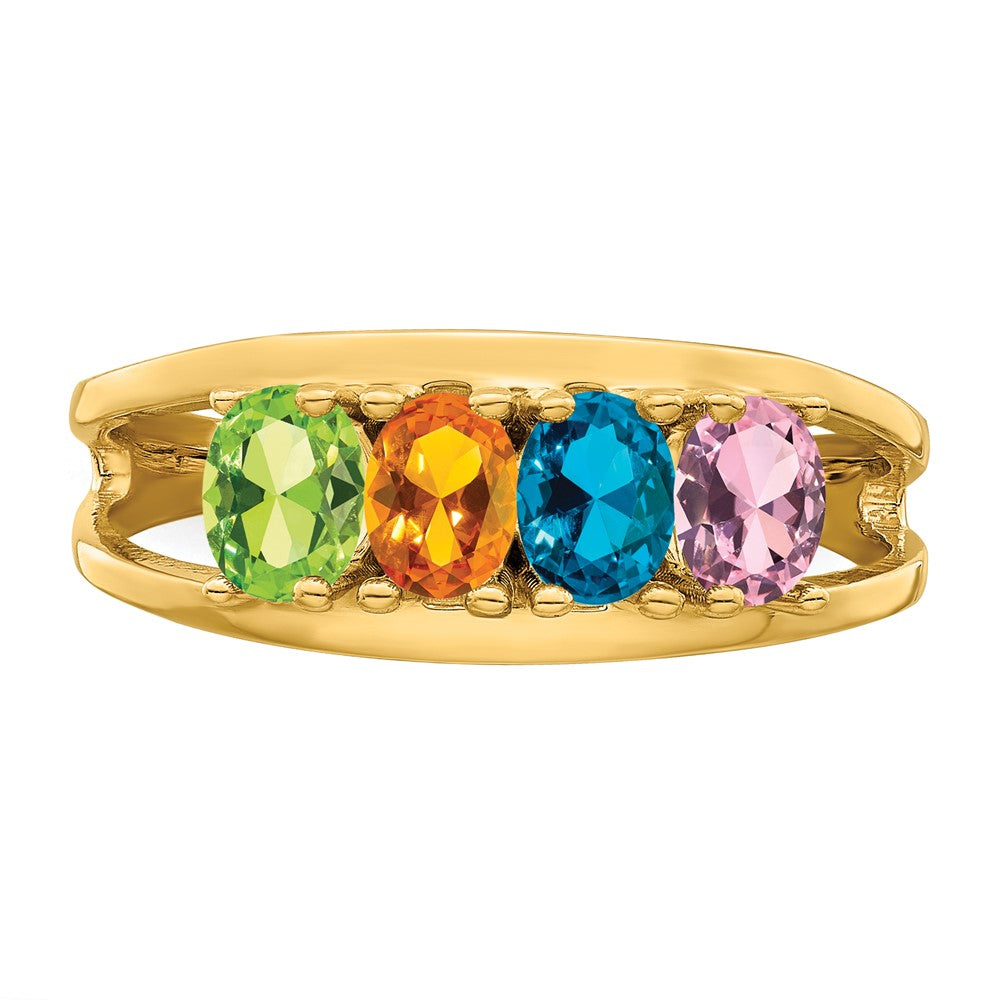 14k Synthetic Family Jewelry Ring