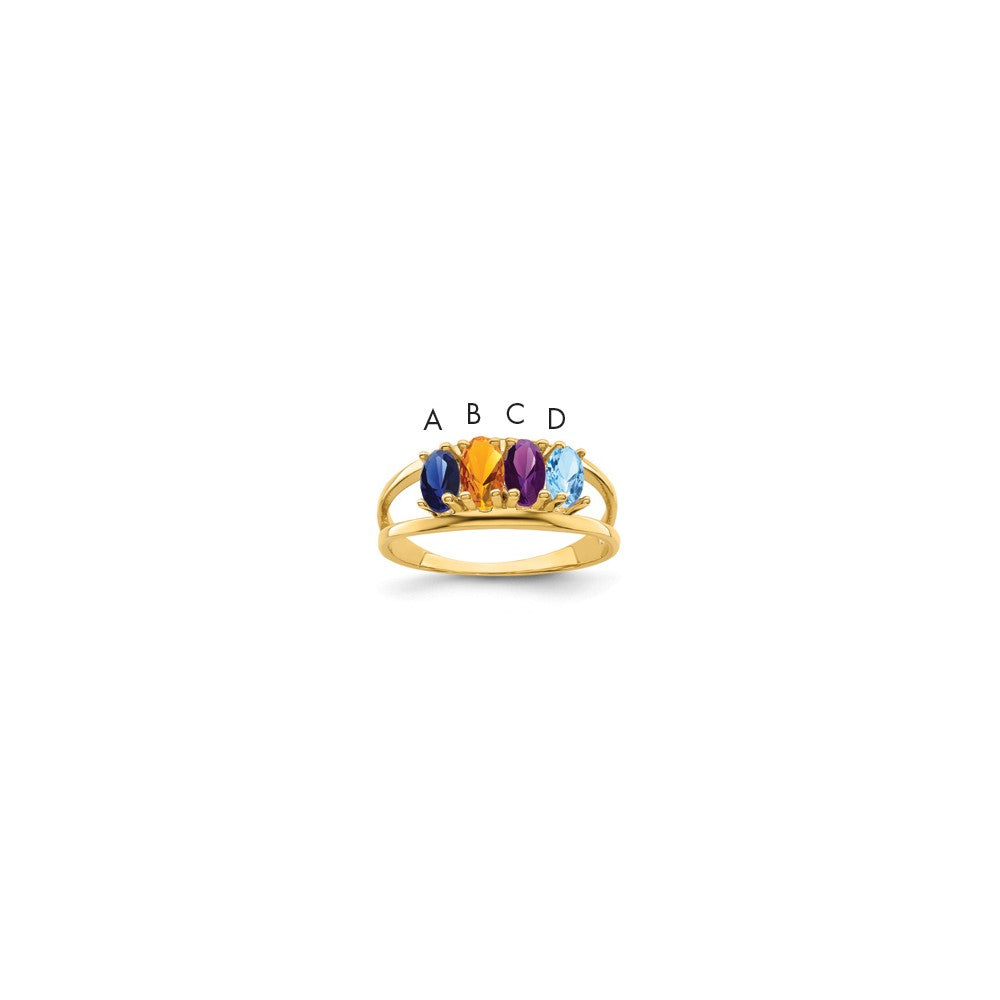 14k Genuine 4 Stone Mother's Ring