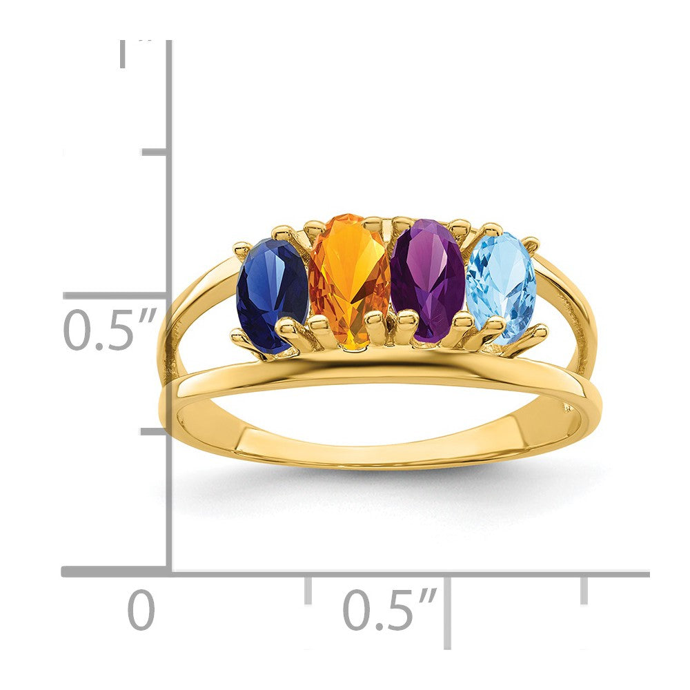 14k Genuine 4 Stone Mother's Ring