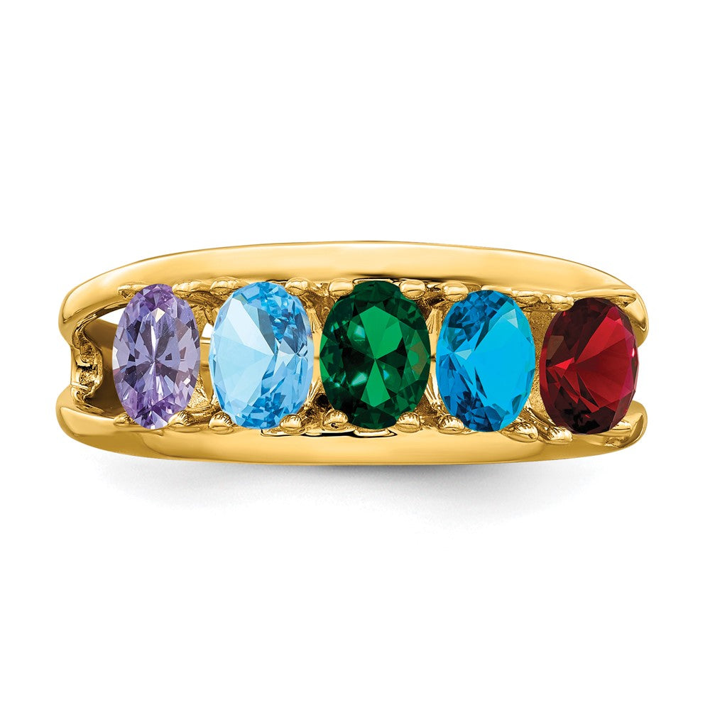 14k Synthetic Family Jewelry Ring