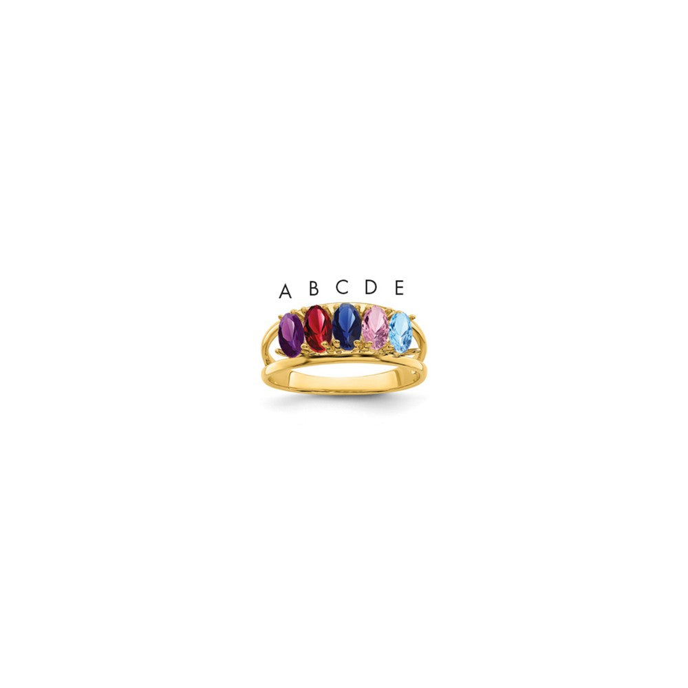 14k Synthetic Family Jewelry Ring