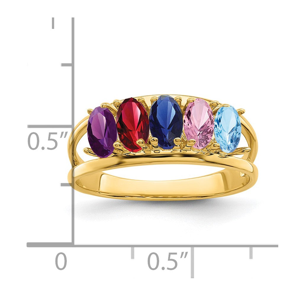 14k Synthetic Family Jewelry Ring