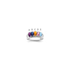 14k White Gold Synthetic Family Jewelry Ring