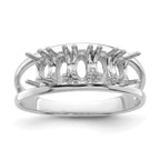 14k White Gold Genuine 5 Stone Mother's Ring