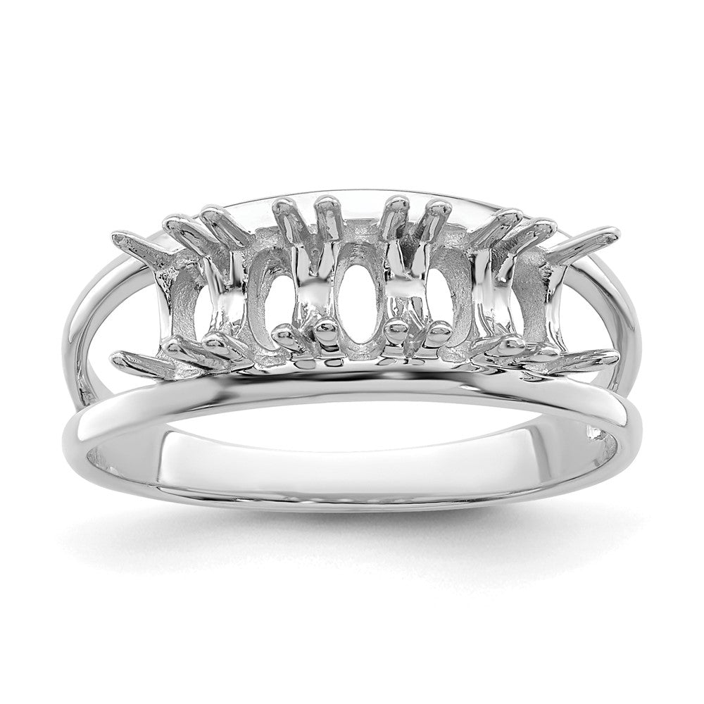 14k White Gold Synthetic Family Jewelry Ring