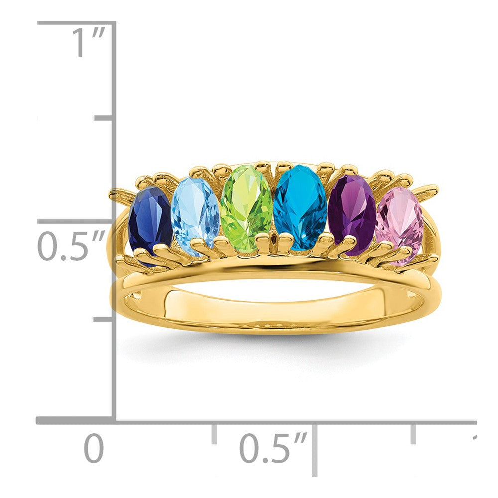 14k Synthetic Family Jewelry Ring