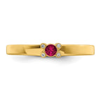 14K Family Jewelry Synthetic Stone & Diamond Set Ring