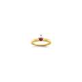 14K Family Jewelry Synthetic Stone & Diamond Set Ring