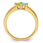 14K Family Jewelry Genuine Stone & Diamond Set Ring