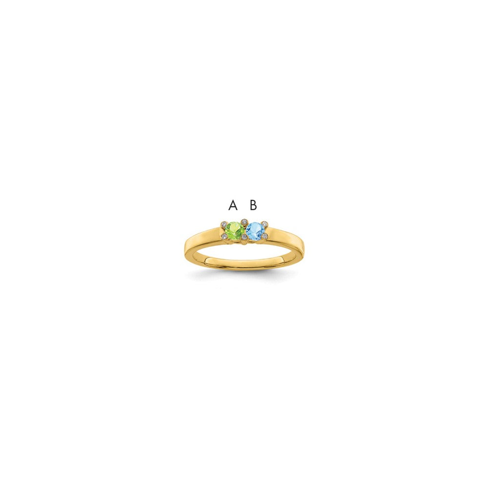 14K Family Jewelry Genuine Stone & Diamond Set Ring