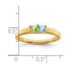 14K Family Jewelry Synthetic Stone & Diamond Set Ring