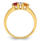 14K Family Jewelry Genuine Stone & Diamond Set Ring
