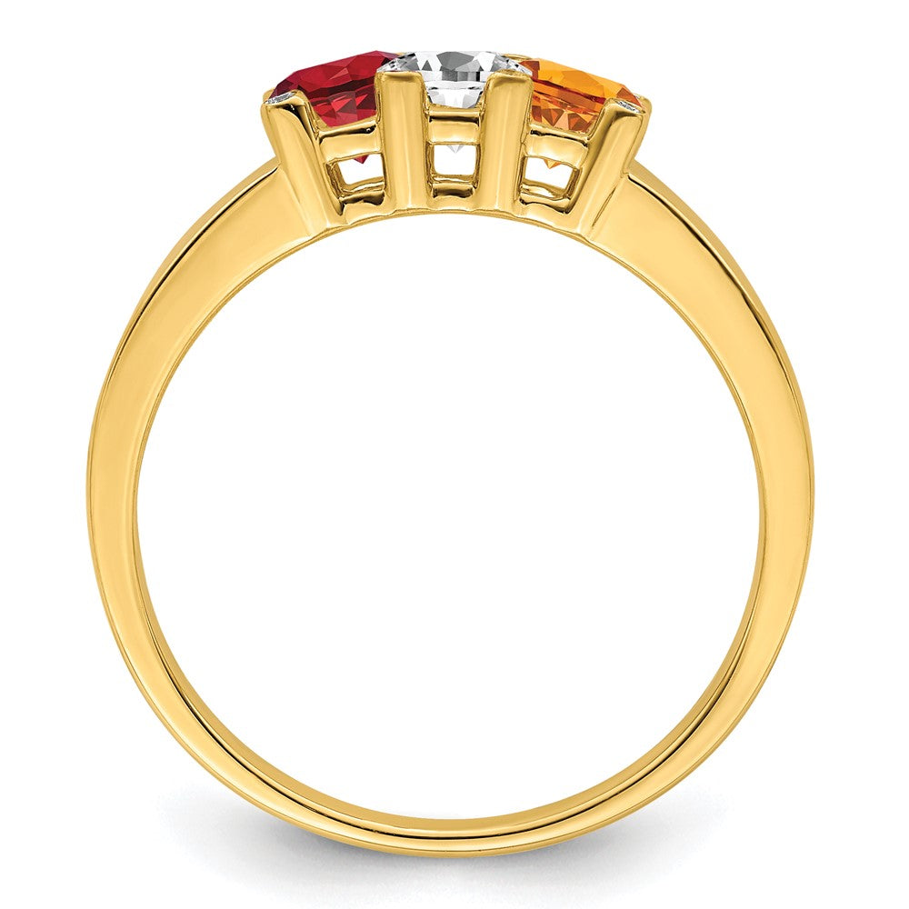 14K Family Jewelry Genuine Stone & Diamond Set Ring