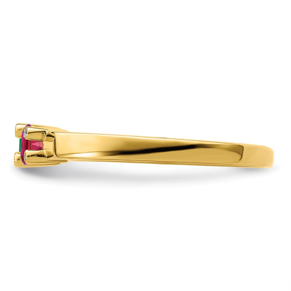 14K Family Jewelry Genuine Stone & Diamond Set Ring