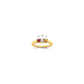 14K Family Jewelry Synthetic Stone & Diamond Set Ring
