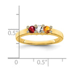 14K Family Jewelry Synthetic Stone & Diamond Set Ring