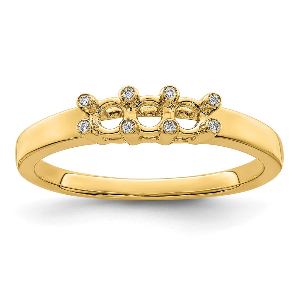 14K Family Jewelry Synthetic Stone & Diamond Set Ring
