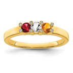 14K Family Jewelry Genuine Stone & Diamond Set Ring
