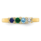 14K Family Jewelry Genuine Stone & Diamond Set Ring