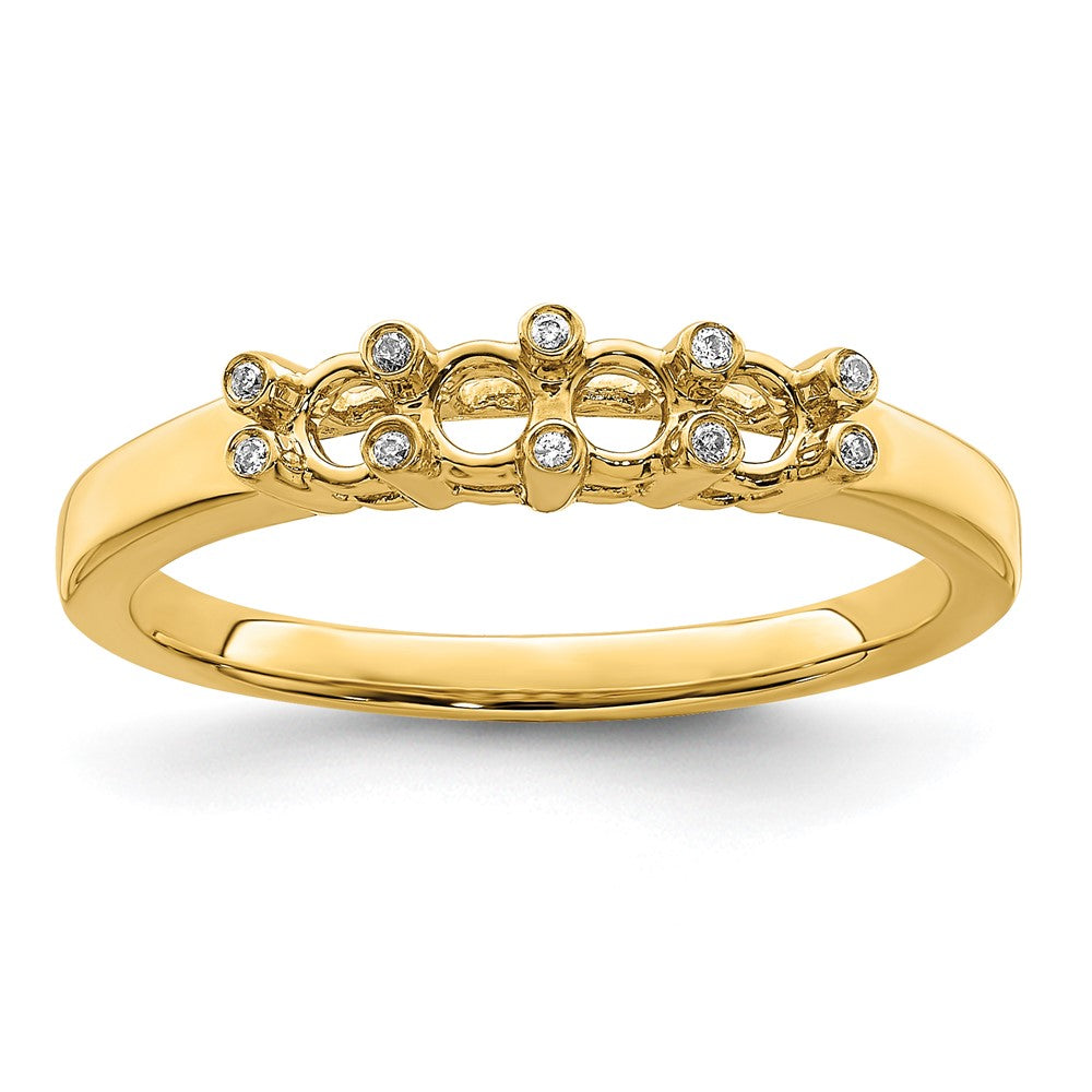 14K Family Jewelry Synthetic Stone & Diamond Set Ring