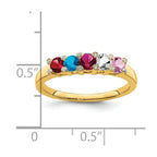 14K Family Jewelry Synthetic Stone & Diamond Set Ring