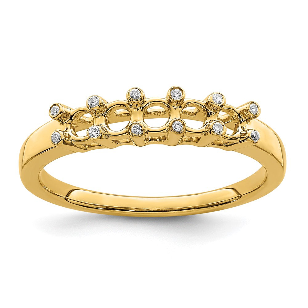 14K Family Jewelry Genuine Stone & Diamond Set Ring