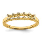 14K Family Jewelry Genuine Stone & Diamond Set Ring