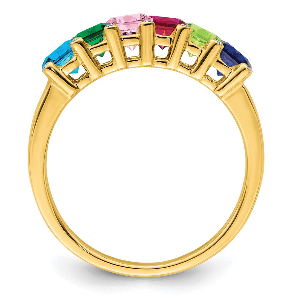 14K Family Jewelry Genuine Stone & Diamond Set Ring