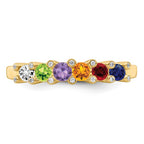 14K Family Jewelry Synthetic Stone & Diamond Set Ring