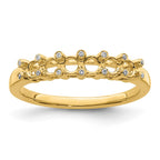 14K Family Jewelry Synthetic Stone & Diamond Set Ring