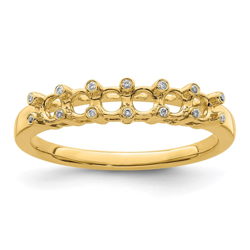 14K Family Jewelry Genuine Stone & Diamond Set Ring