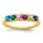 14K Family Jewelry Synthetic Stone & Diamond Set Ring