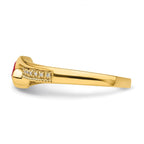 14K Family Jewelry Synthetic Stone & Diamond Set Ring