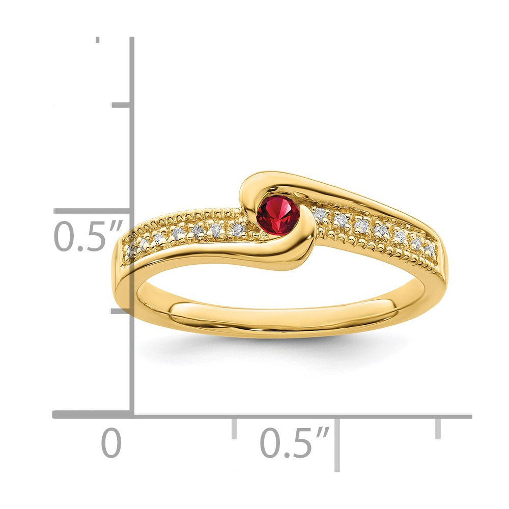 14K Family Jewelry Genuine Stone & Diamond Set Ring