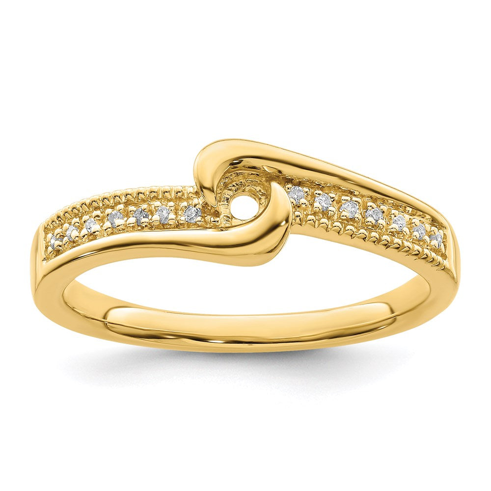 14K Family Jewelry Synthetic Stone & Diamond Set Ring