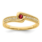 14K Family Jewelry Genuine Stone & Diamond Set Ring