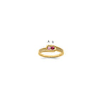 14K Family Jewelry Genuine Stone & Diamond Set Ring