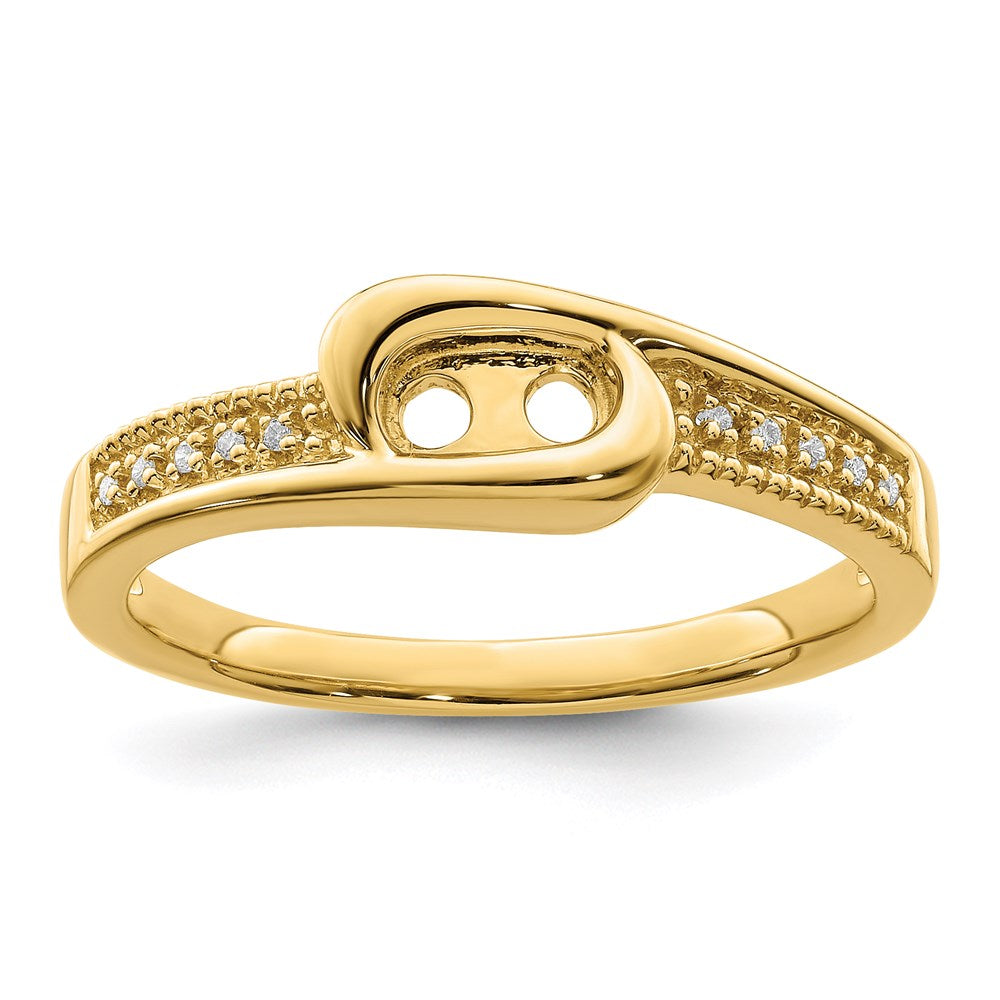 14K Family Jewelry Genuine Stone & Diamond Set Ring