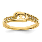 14K Family Jewelry Synthetic Stone & Diamond Set Ring