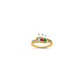 14K Family Jewelry Synthetic Stone & Diamond Set Ring
