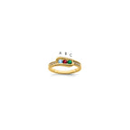 14K Family Jewelry Synthetic Stone & Diamond Set Ring