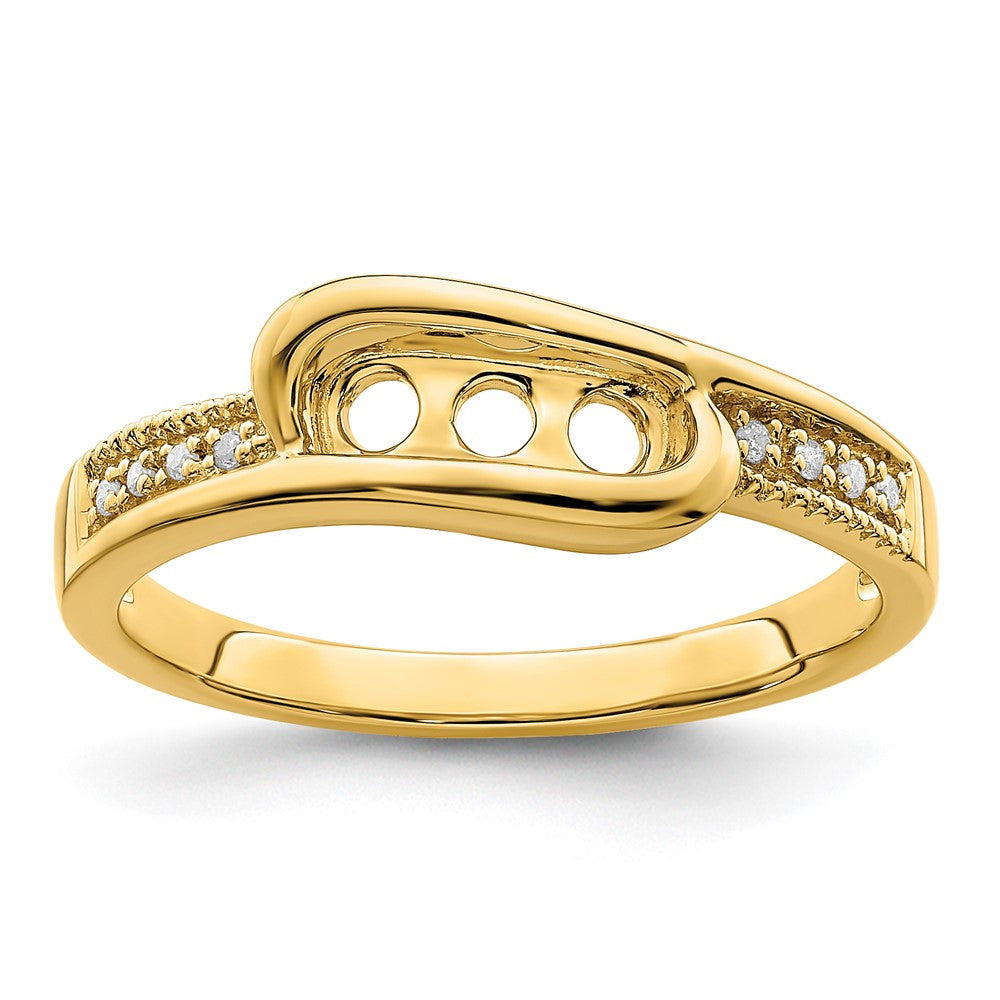 14K Family Jewelry Synthetic Stone & Diamond Set Ring