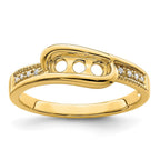 14K Family Jewelry Synthetic Stone & Diamond Set Ring