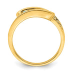 14K Family Jewelry Synthetic Stone & Diamond Set Ring